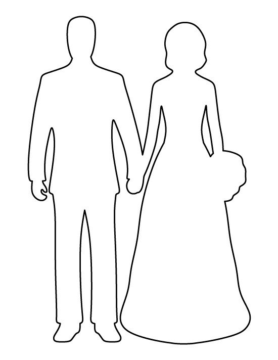 550x712 Bride And Groom Pattern. Use The Printable Outline For Crafts