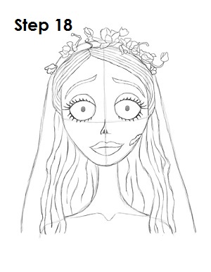 300x388 How To Draw Corpse Bride (Emily)