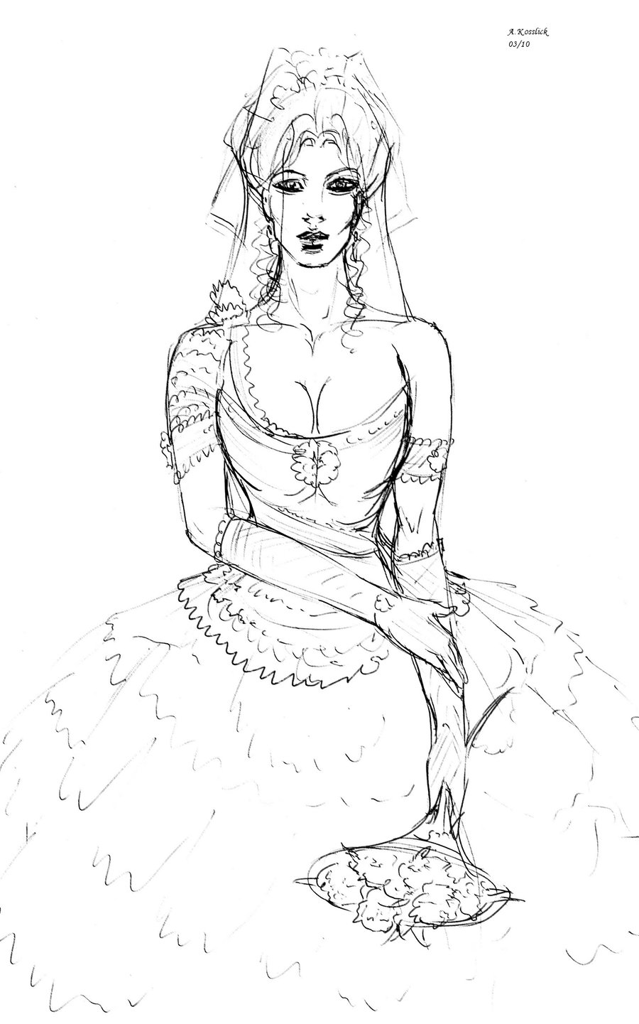 900x1441 Sketch Of A Bride By Andrekosslick