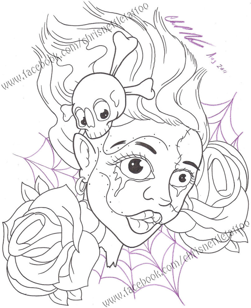 807x989 Bride Of Frankenstein Flash By Chrisnettletattoo