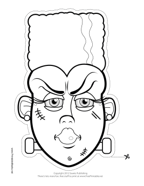 281x364 Bride Of Frankenstein Monster Mask To Color Printable Mask, Free