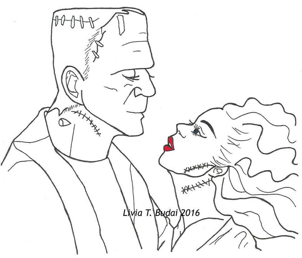 966x827 Frankenstein And His Bride By Kitteh Pawz