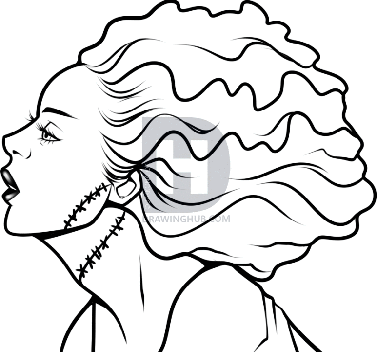 773x720 To Draw The Bride Of Frankenstein