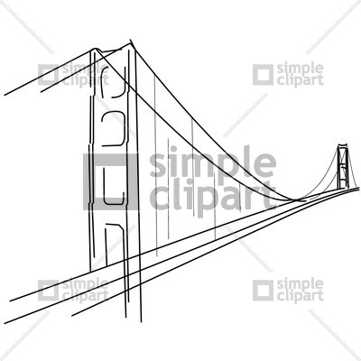 400x400 Symbolic Golden Gate Bridge Silhouette Vector Image