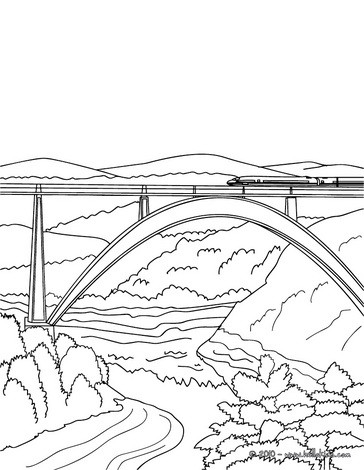 364x470 High Speed Rail Crossing A Very Modern And High Bridge Coloring