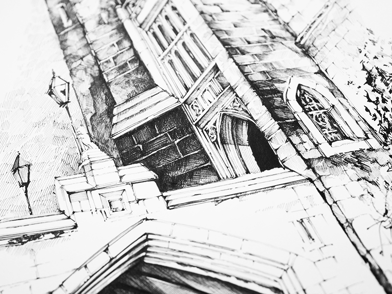 800x600 Bridge And Porch Of Middle Temple Library Drawing By Valerya