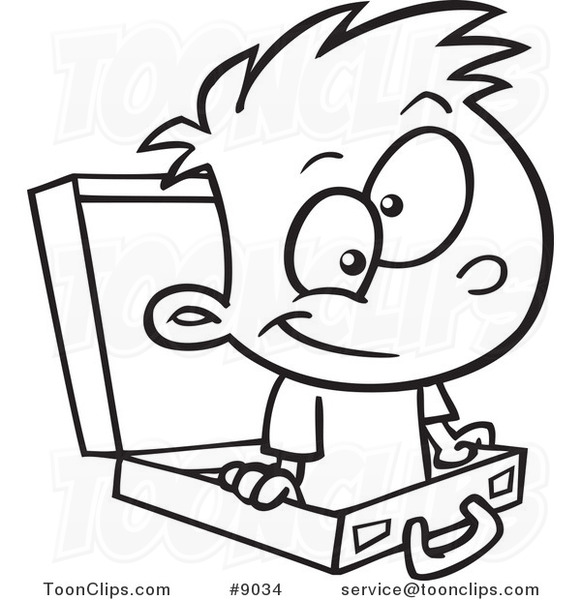 581x600 Cartoon Blacknd White Line Drawing Of Prodigy Boy In