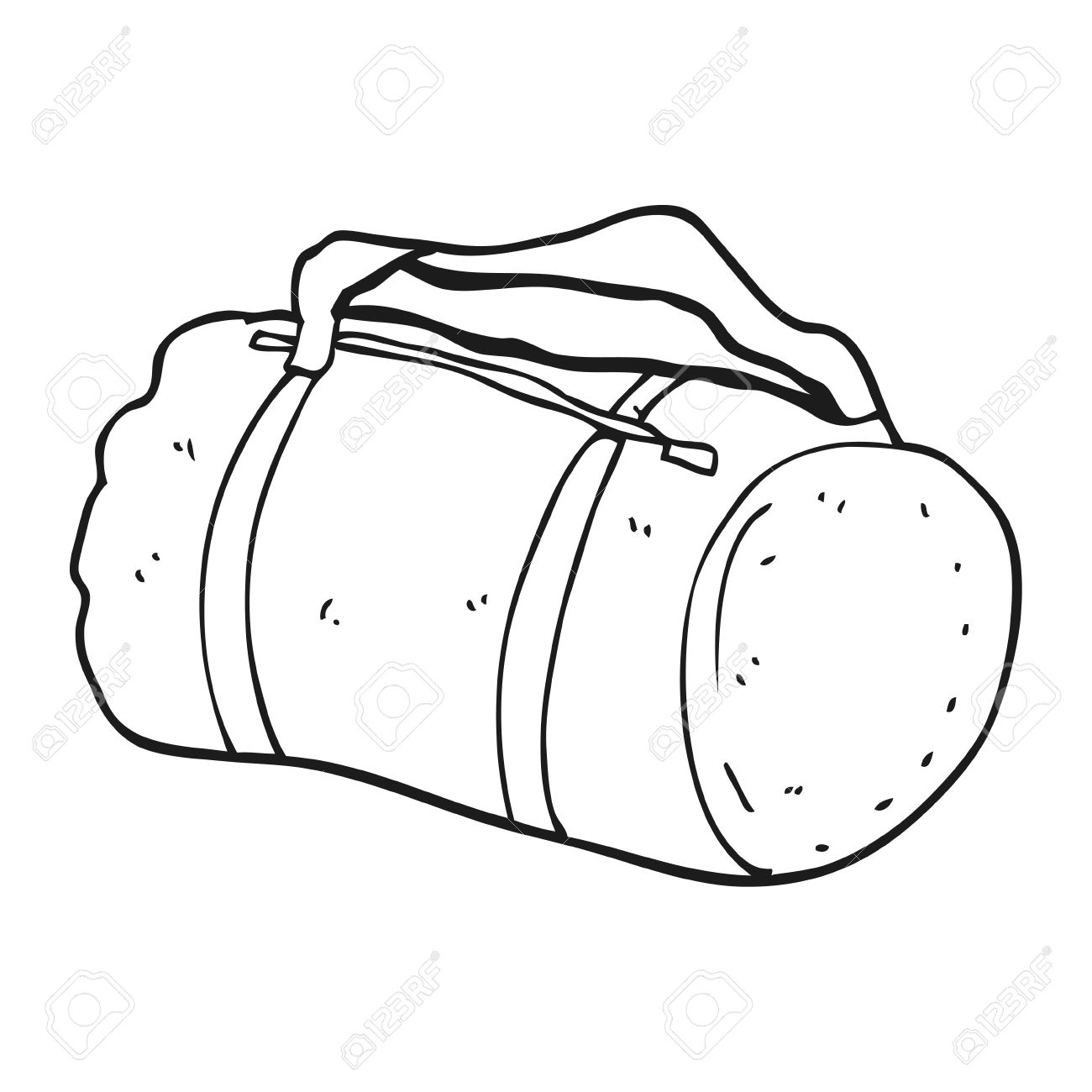 1300x1300 Freehand Drawn Black And White Cartoon Sports Bag Royalty Free