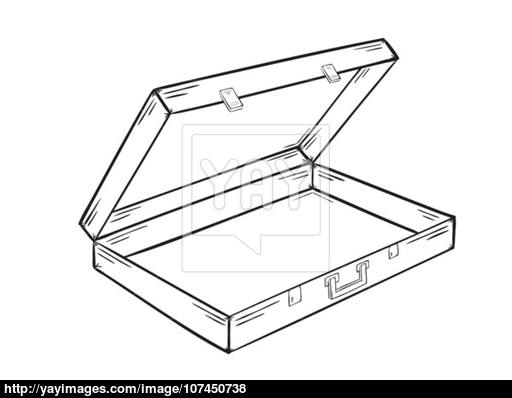 512x398 Open Empty Suitcase Vector