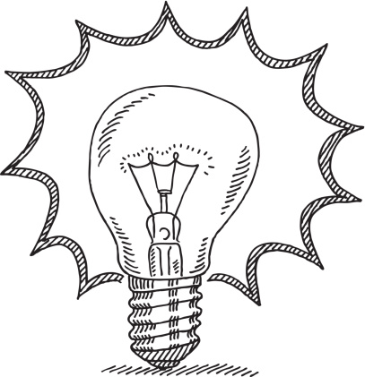 407x421 Bright Idea Light Bulb Drawing Art Light Bulb