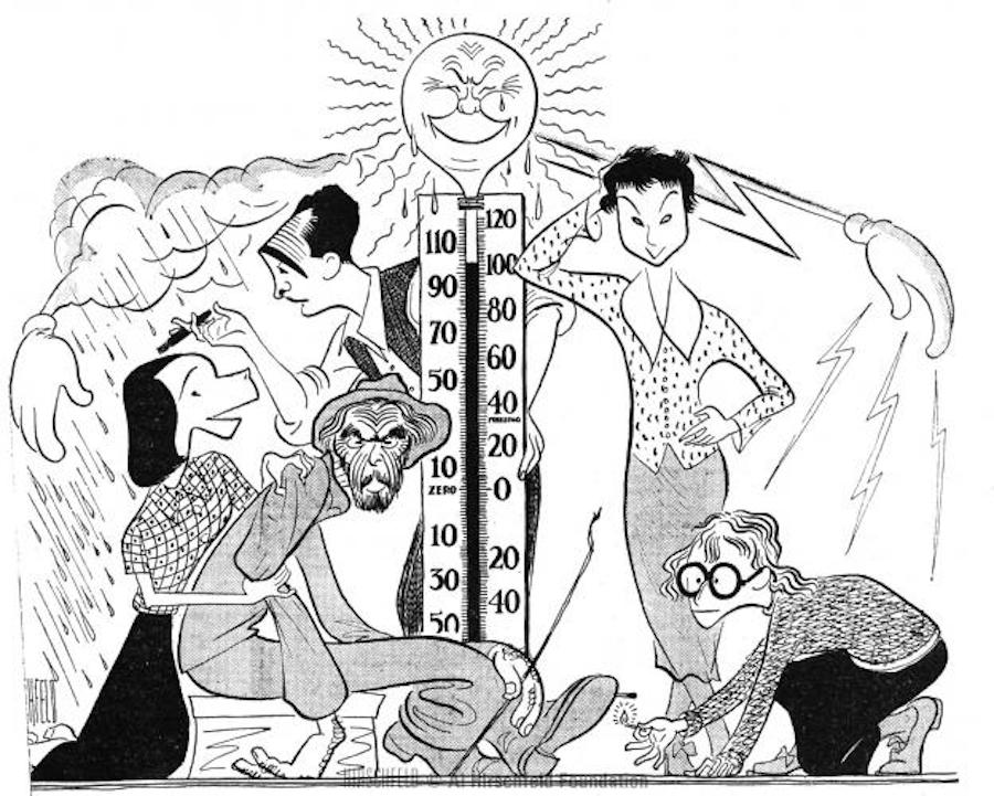 900x721 Alhirschfeld Caricature From 1936 Celebrating Long Runs