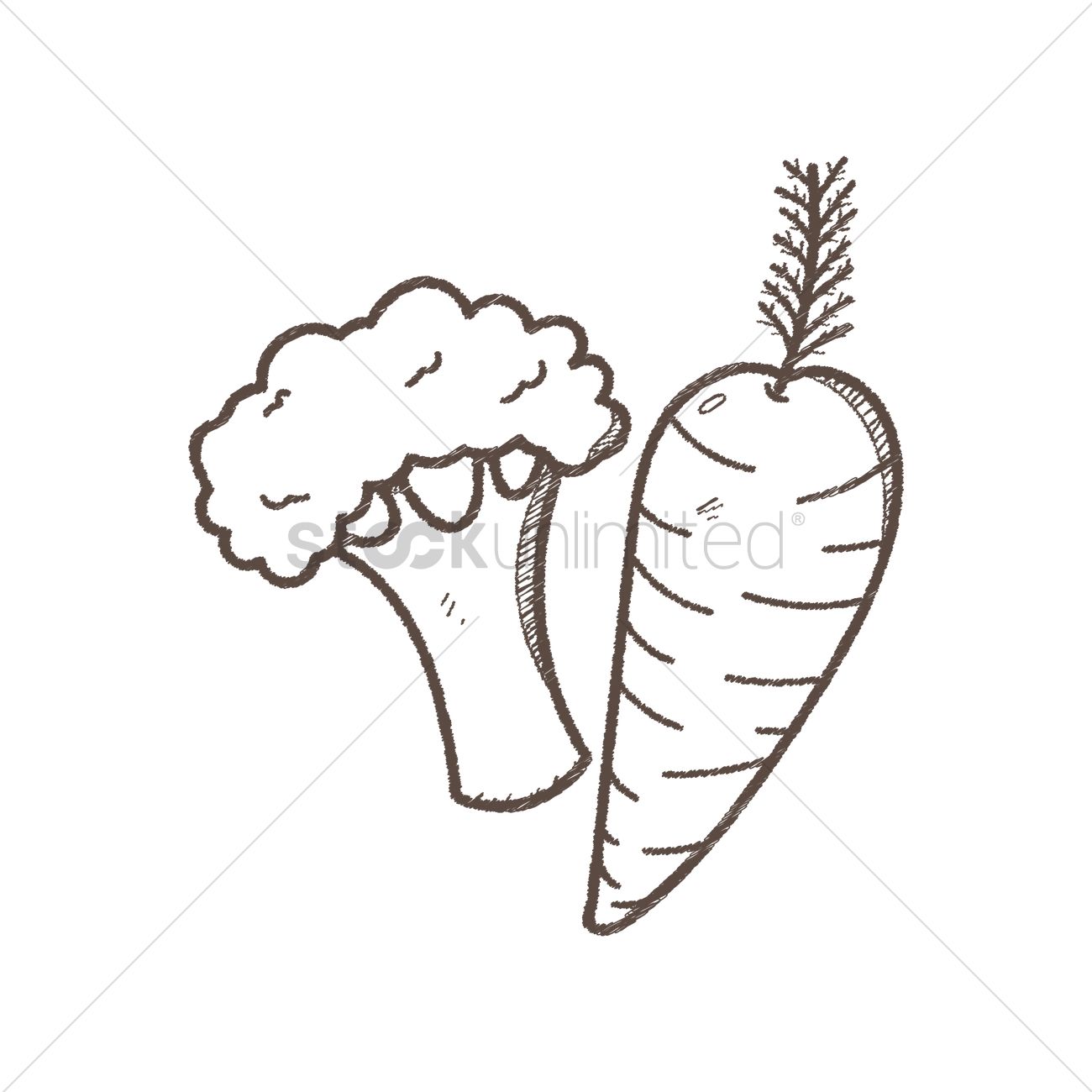 1300x1300 Broccoli And Carrot Vector Image