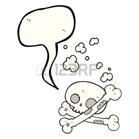 450x450 Freehand Drawn Black And White Cartoon Broken Bone Royalty Free