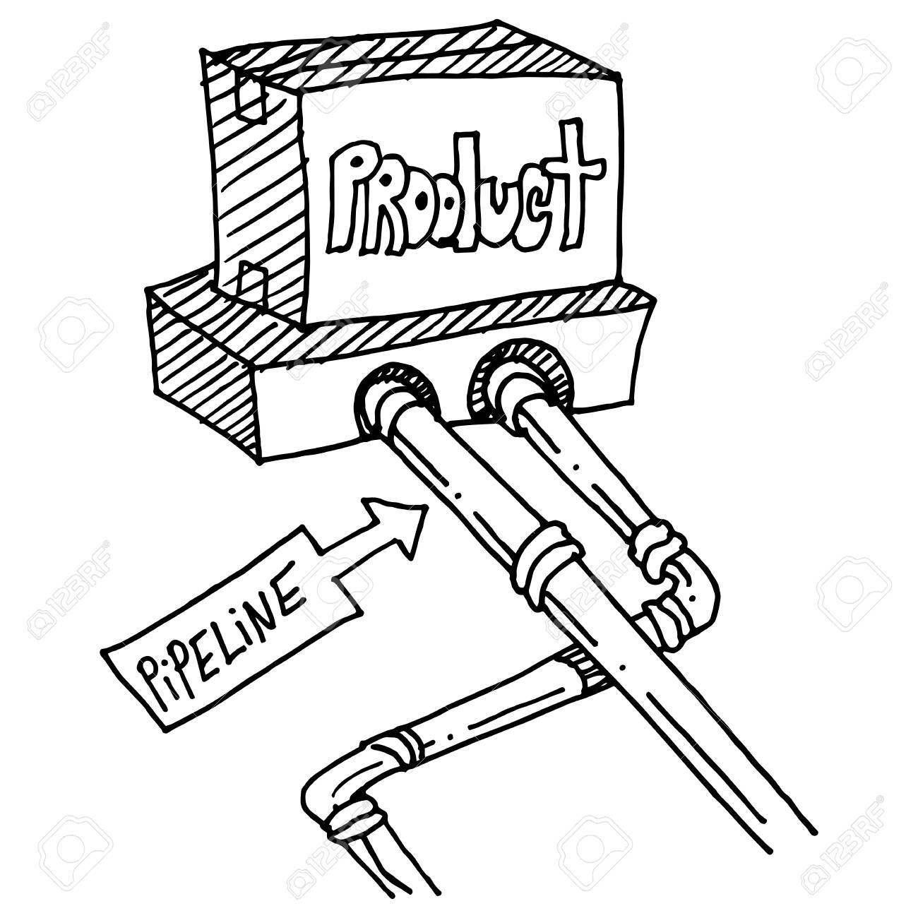 1300x1300 An Image Of A Product Pipeline Drawing. Royalty Free Cliparts