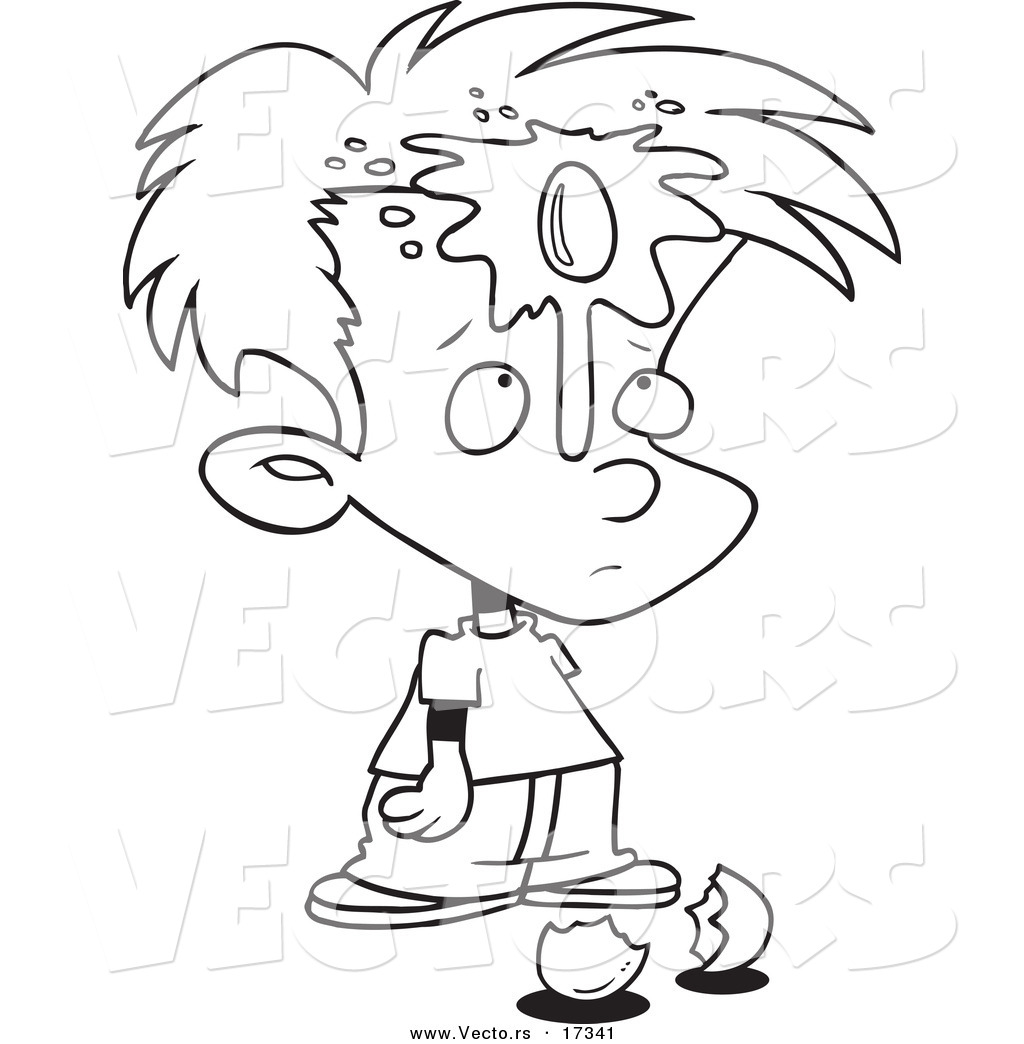 1024x1044 Vector Of A Cartoon Boy With An Egg On His Face