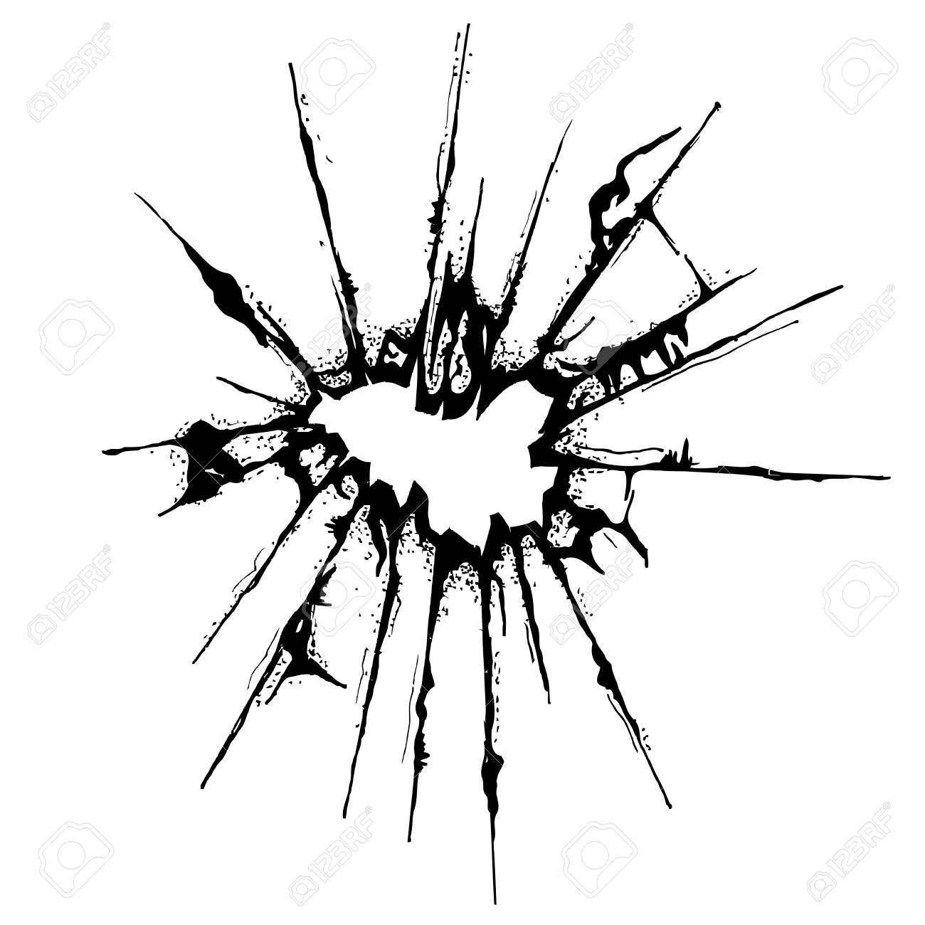 1300x1300 Broken Glass Grunge Textured With White Background, Tracing