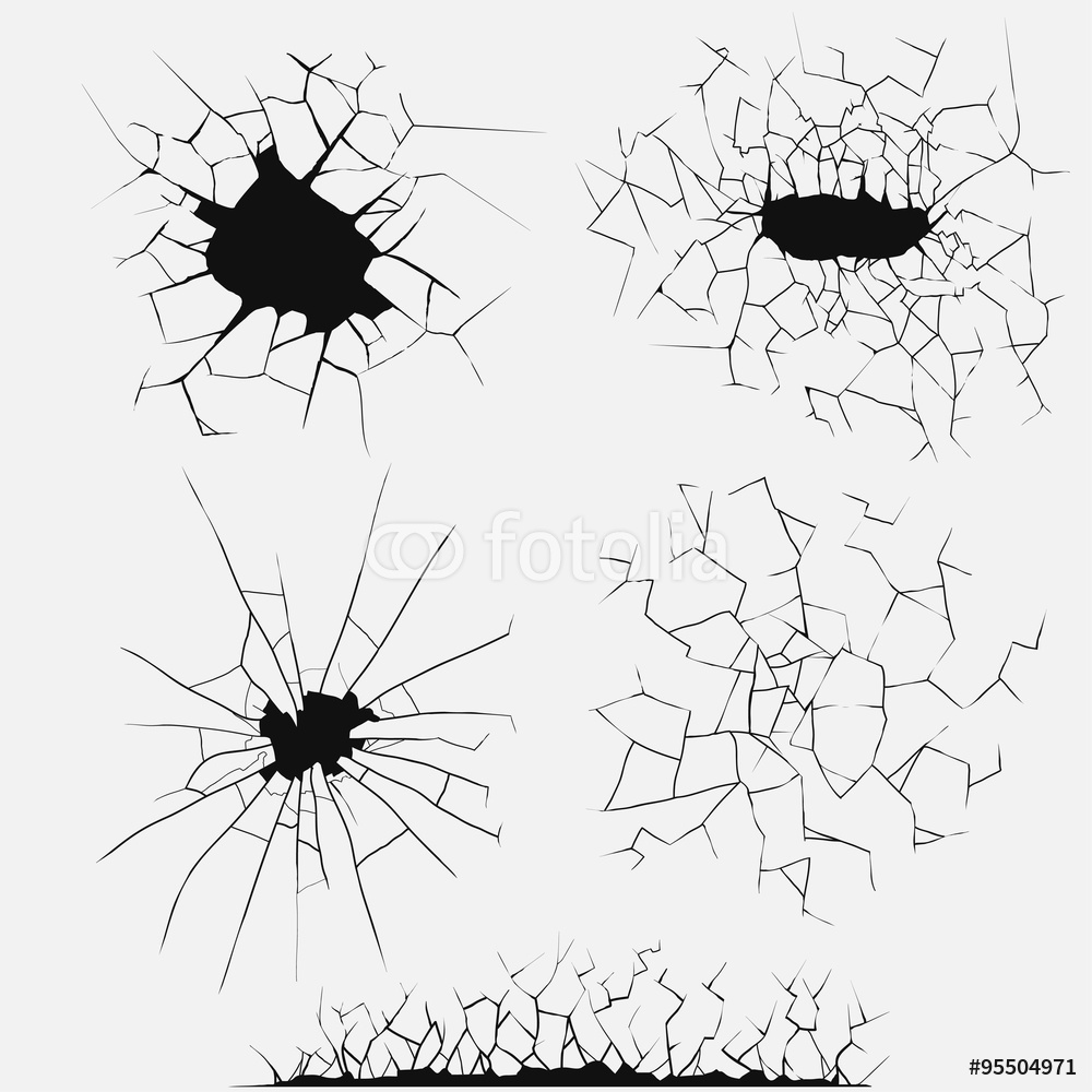 1000x1000 Cracks Set Broken Glass Wall Sticker Wall Stickers