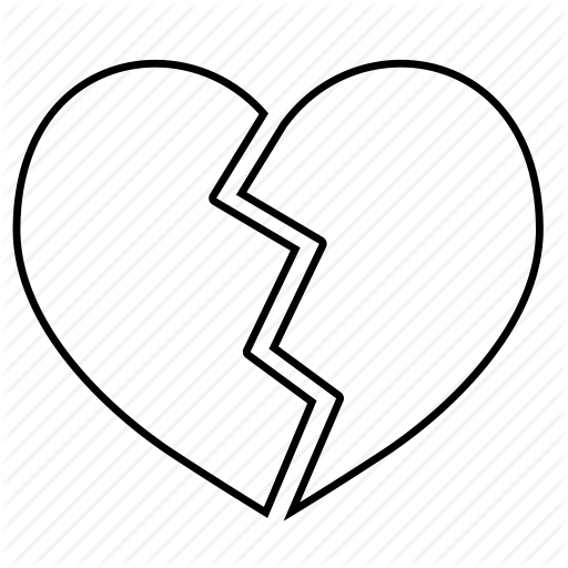 512x512 Broken Heart Clipart Outline