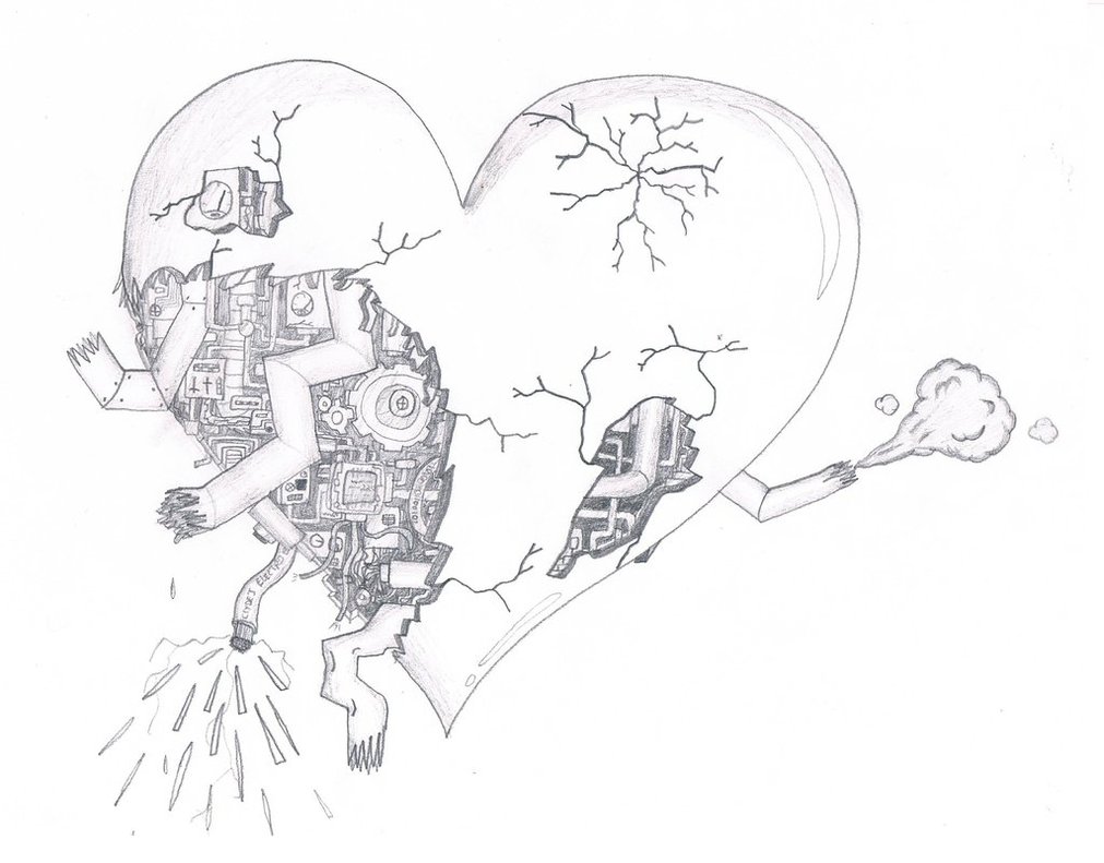 1011x791 Drawn Broken Heart Artistic
