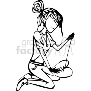300x300 Royalty Free Girl Fixing A Broken Heart 384773 Vector Clip Art
