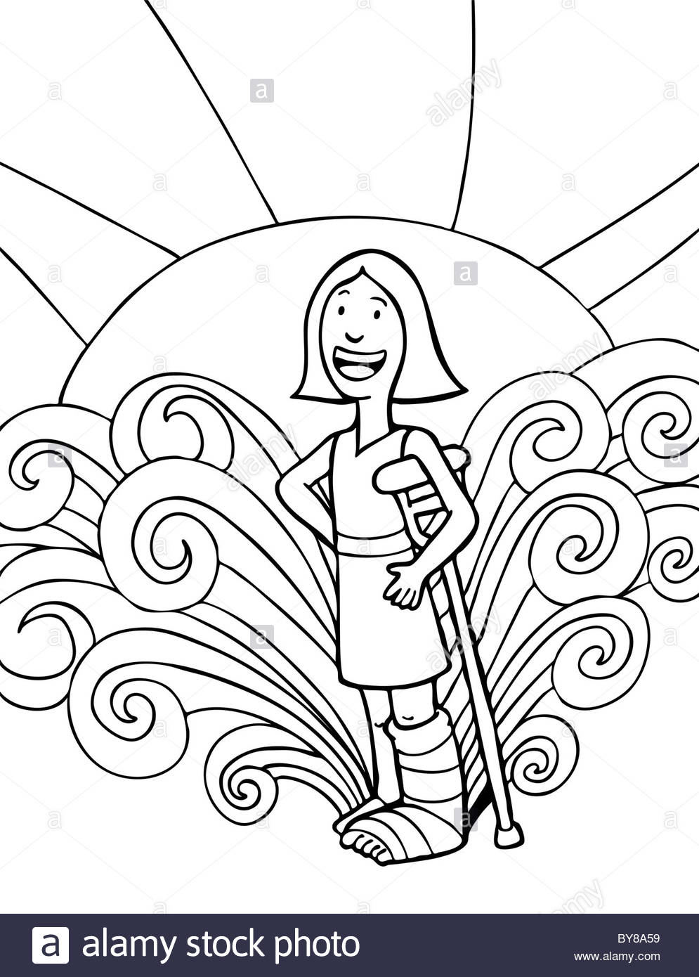 995x1390 An Image Of A Girl With A Broken Foot Leg Stock Photo, Royalty