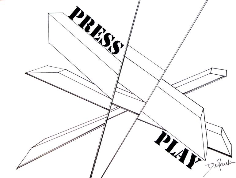 770x582 Saatchi Art Press Play Broken Mirror Drawing By Will Depaula