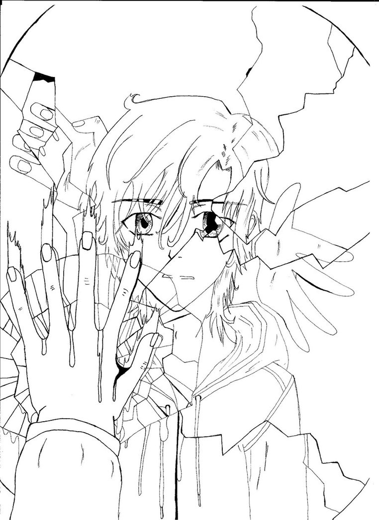 762x1047 Shattered Mirror Lineart By Metalwolfdraakje