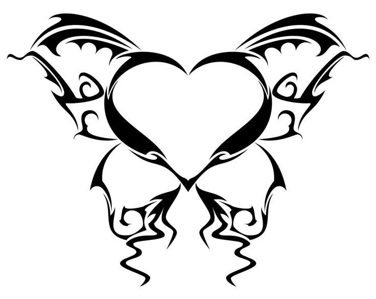 736x586 Drawn Broken Heart Butterfly