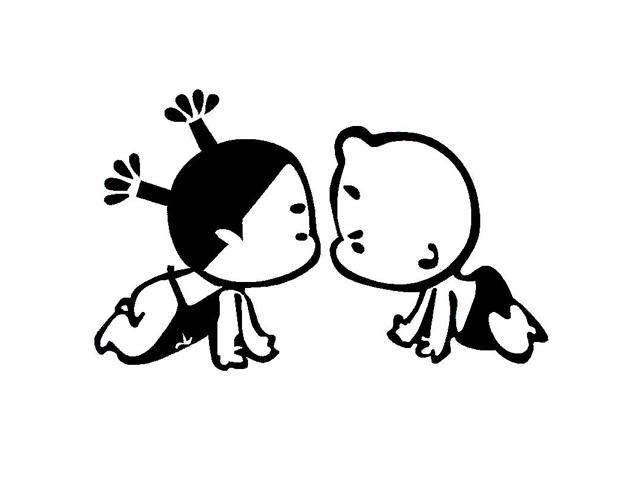 640x480 Sodial Black Small Broken Child Car Stickers Fashion Design 3d