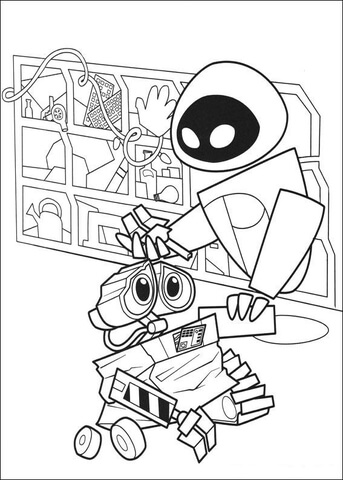 343x480 Broken Wall E Coloring Page Free Printable Coloring Pages