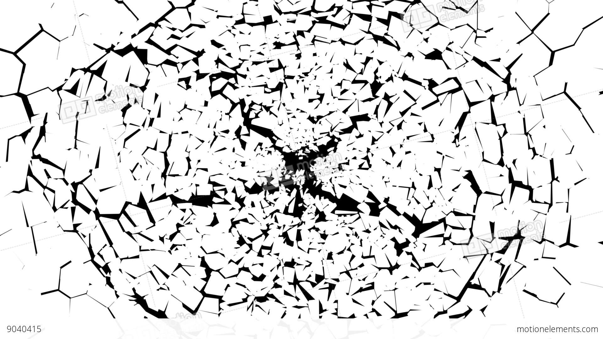 1920x1080 Glass Smashed And Broken In Slow Motion. Alpha Matte Stock