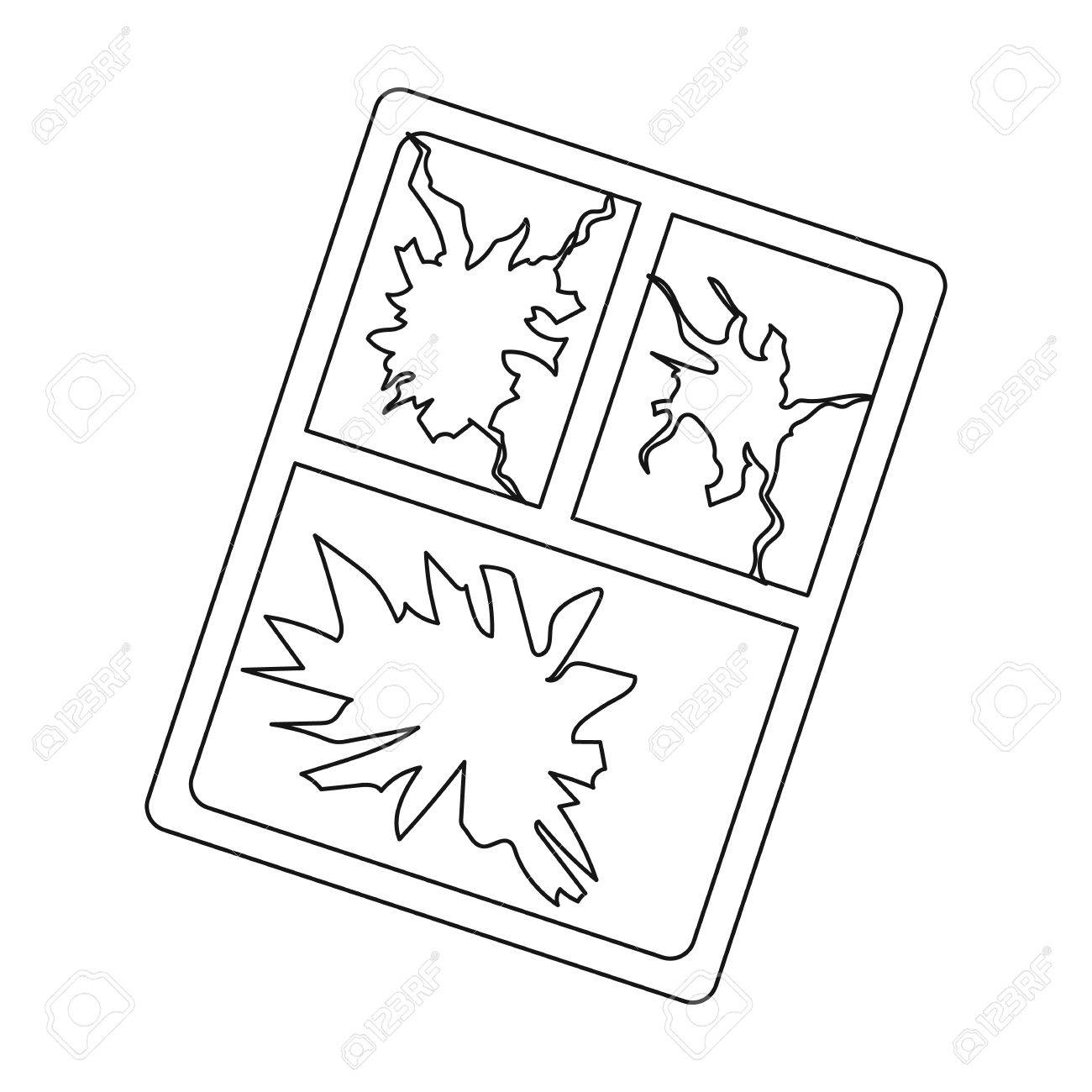 1300x1300 Broken Window Icon In Outline Style Isolated On White Background