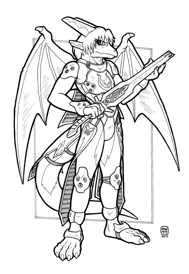 743x1075 The Broken Sword By Megawolf77