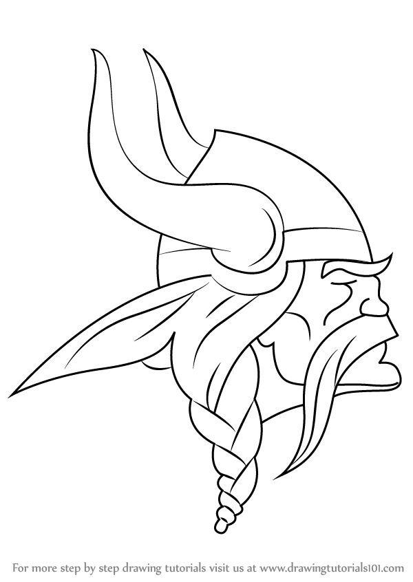 600x846 Learn How To Draw Minnesota Vikings Logo (Nfl) Step By Step