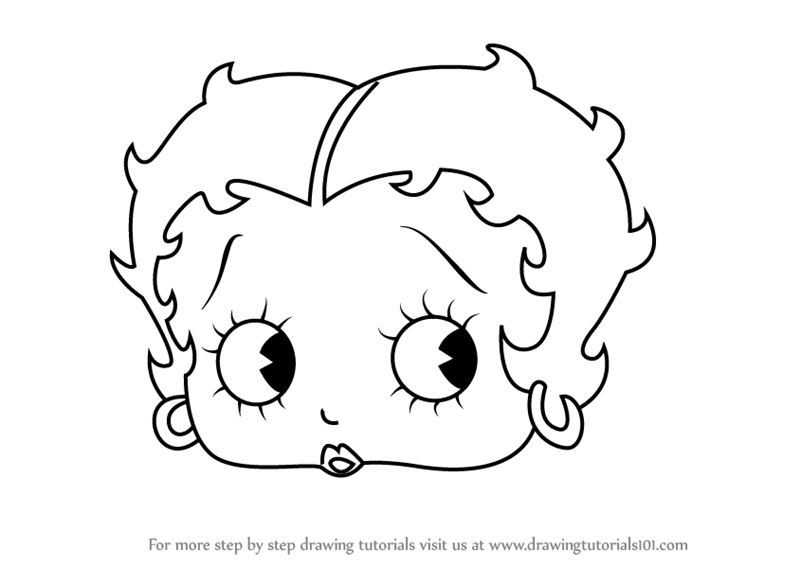 800x566 Step By Step How To Draw Betty Boop Face