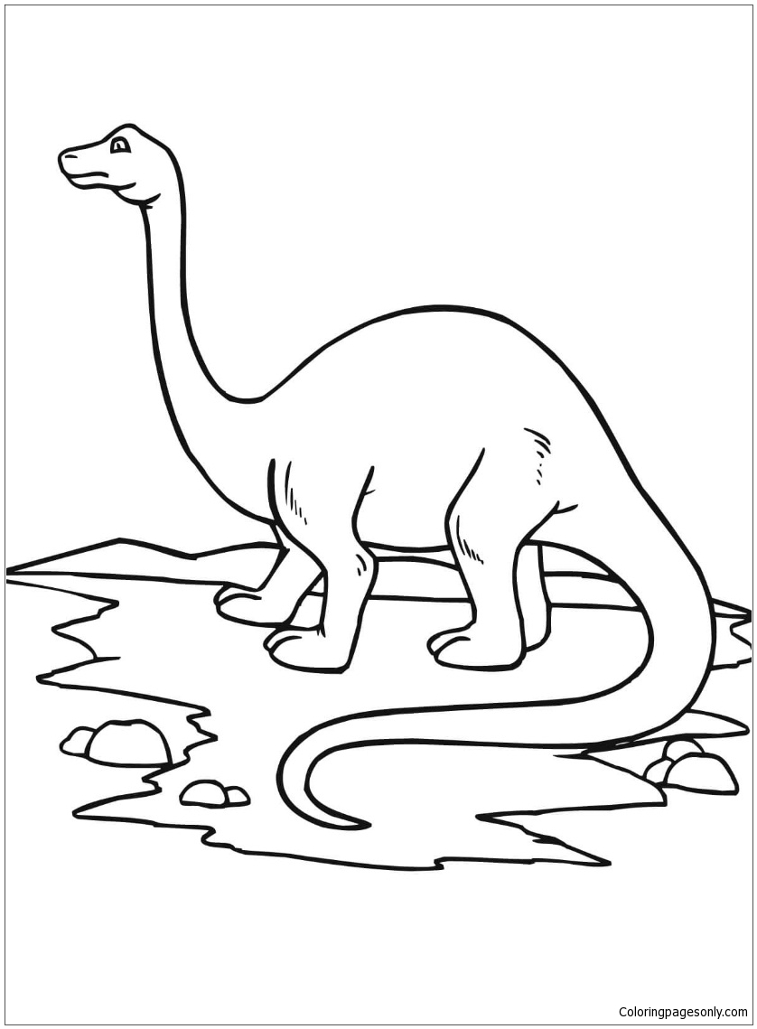 838x1139 Brontosaurus Dinosaur Coloring Page