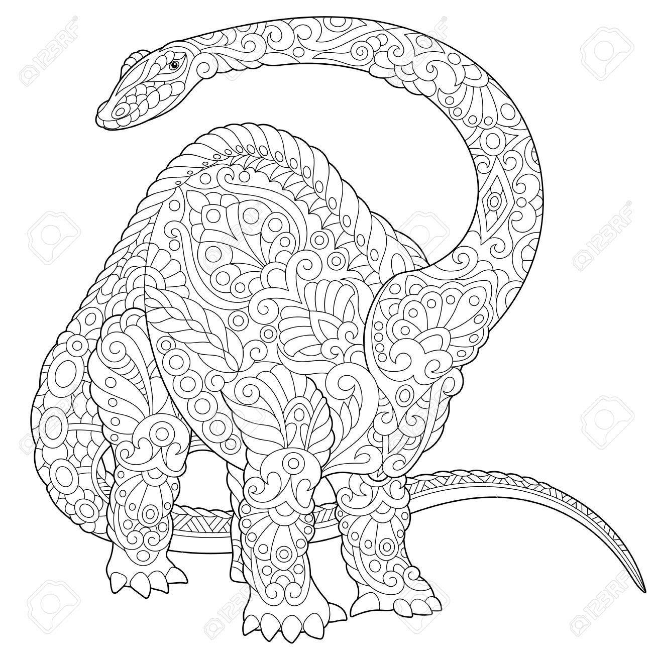 1300x1300 Stylized Brontosaurus Dinosaur (Brachiosaurus, Diplodocus)