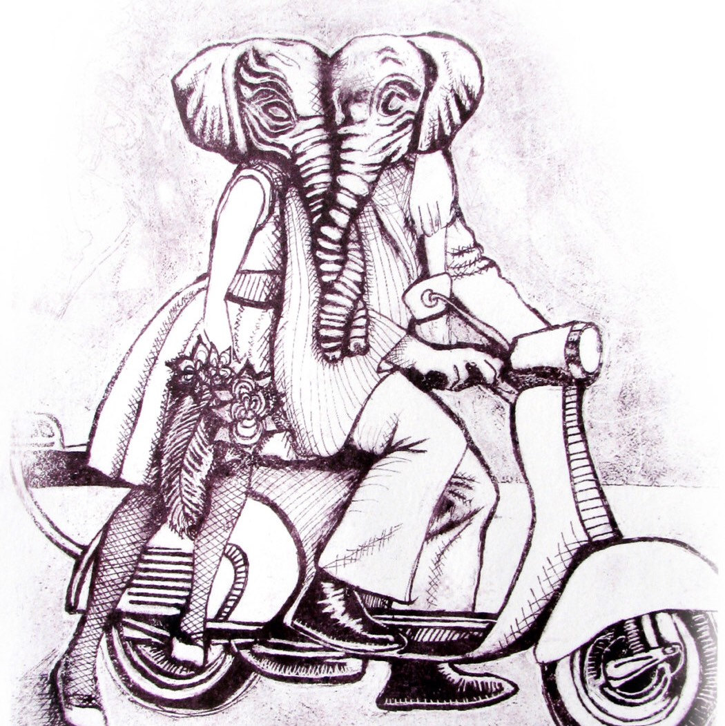 1050x1051 Whimsical Animal Postcard Set, Mini Art Prints, Bird Girl, Batty