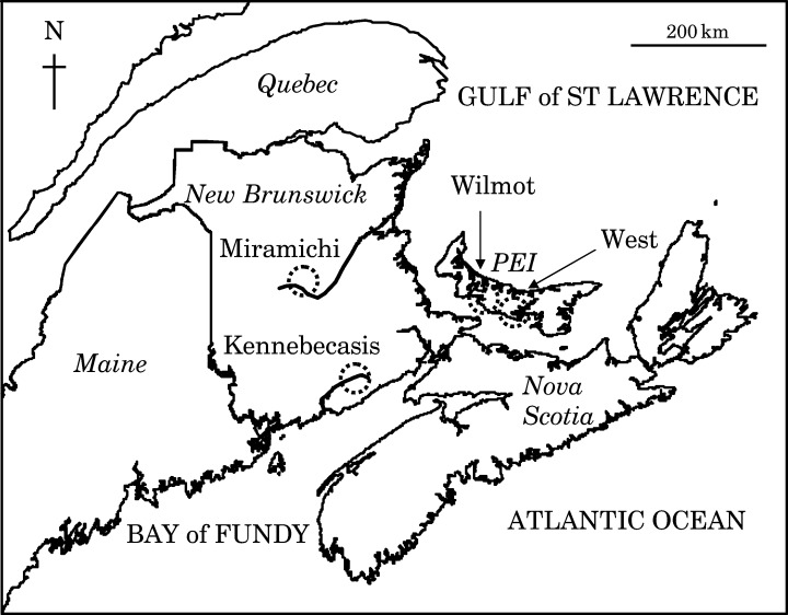 720x562 Location Of Brook Trout Populations Eastern Canada Sampled