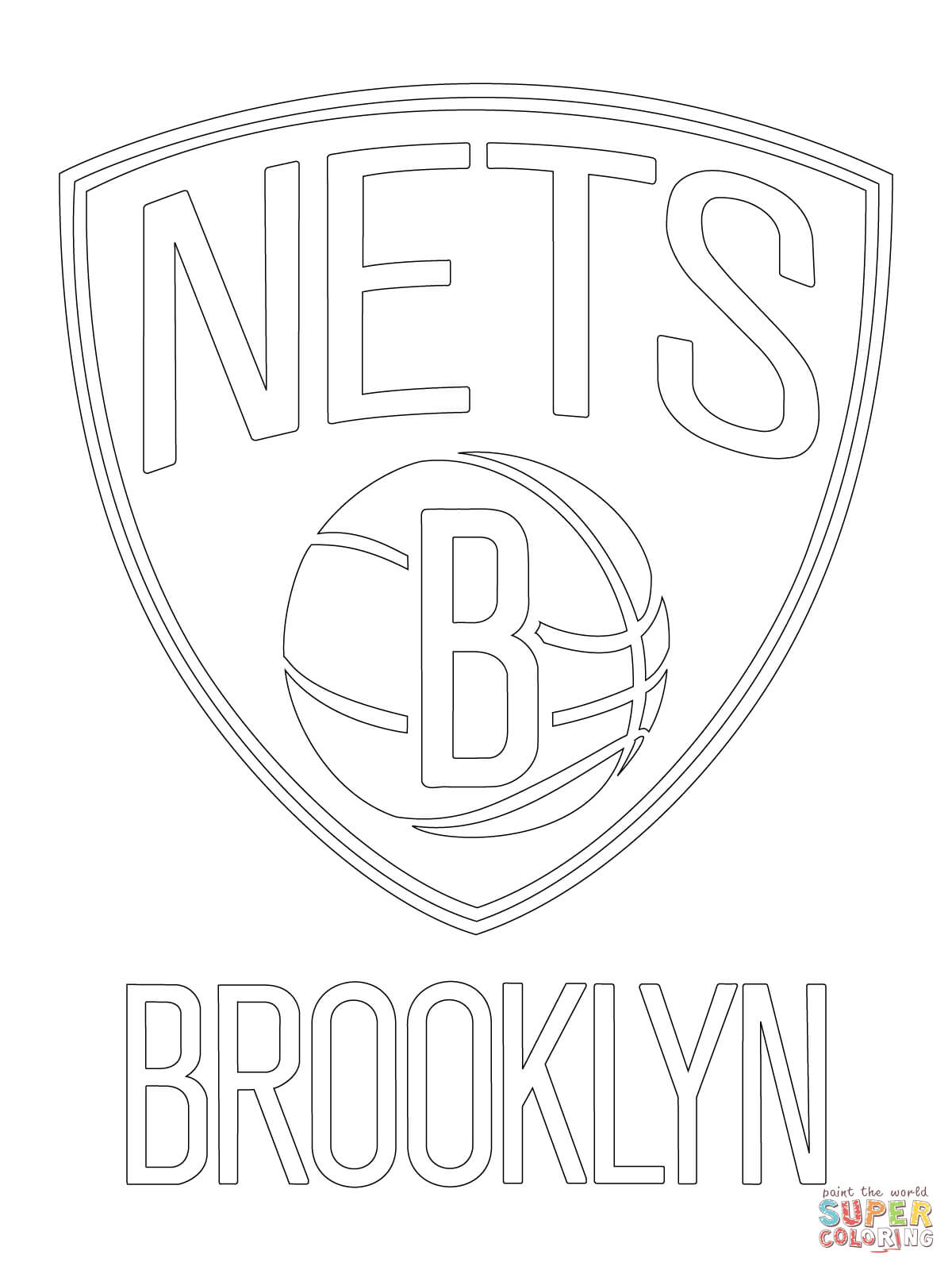 1200x1600 Brooklyn Nets Logo Coloring Page Free Printable Coloring Pages