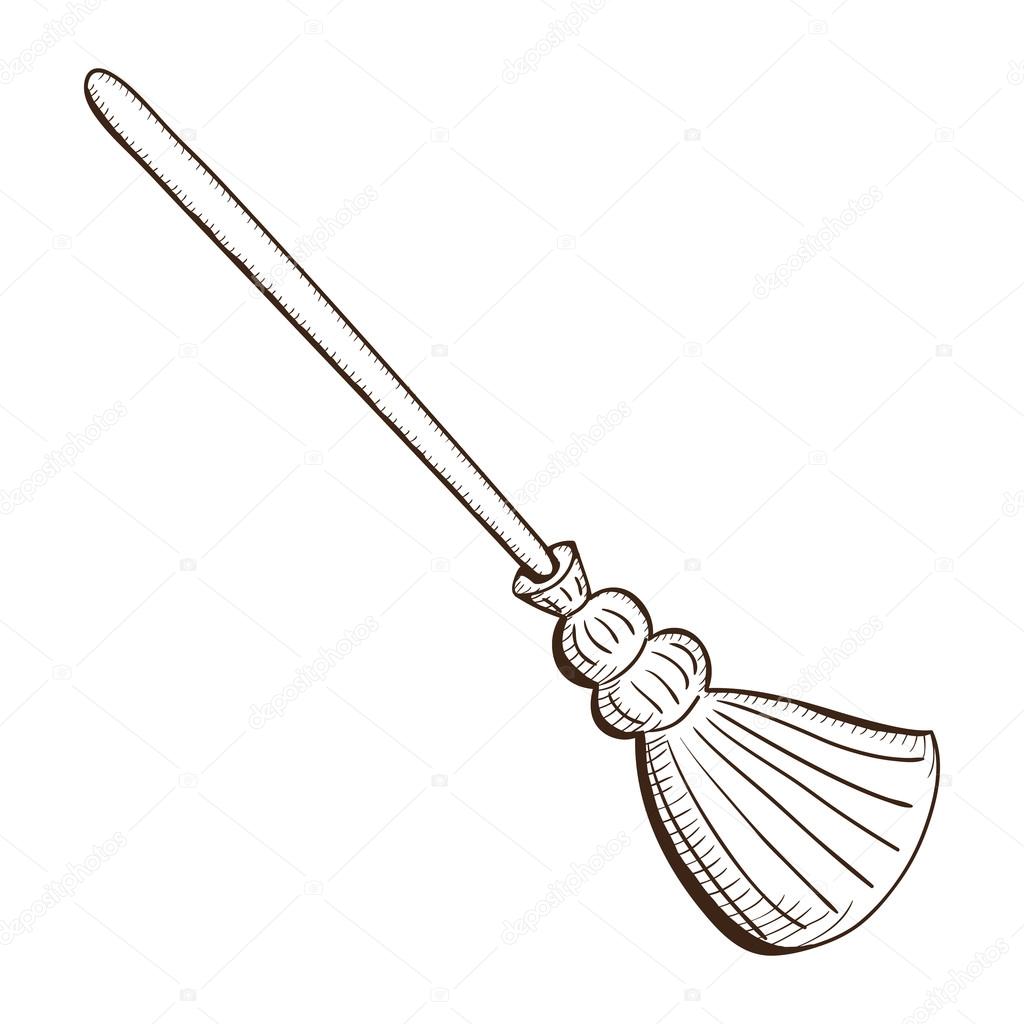 1024x1024 Witch Broom. Stock Vector Chuhail