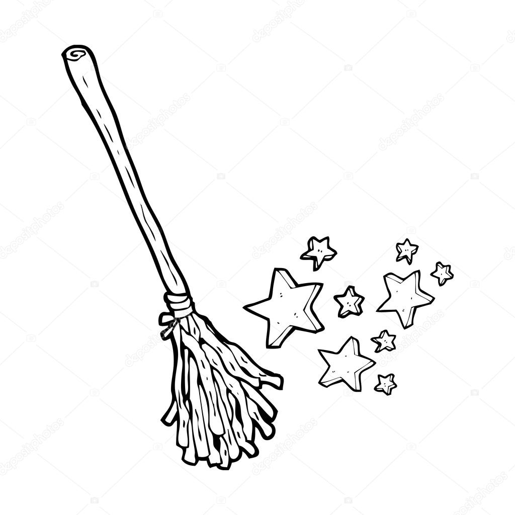 1024x1024 Cartoon Witch Broomstick Stock Vector Lineartestpilot