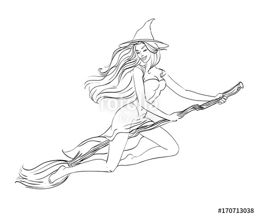 500x421 A Sexual Witch Flies On A Broomstick. Girl In A Christmas