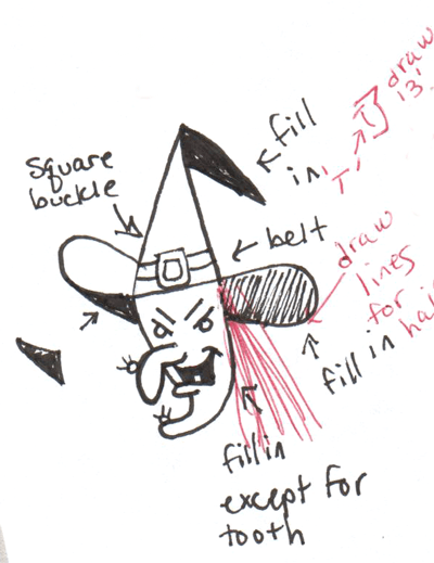 400x519 How To Draw Witch Flying Broomstick Halloween Drawing Tutorial