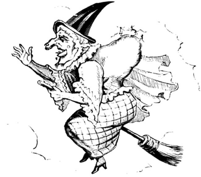 650x573 Vintage Witch On A Broomstick By Alleycatshirts @zazzle