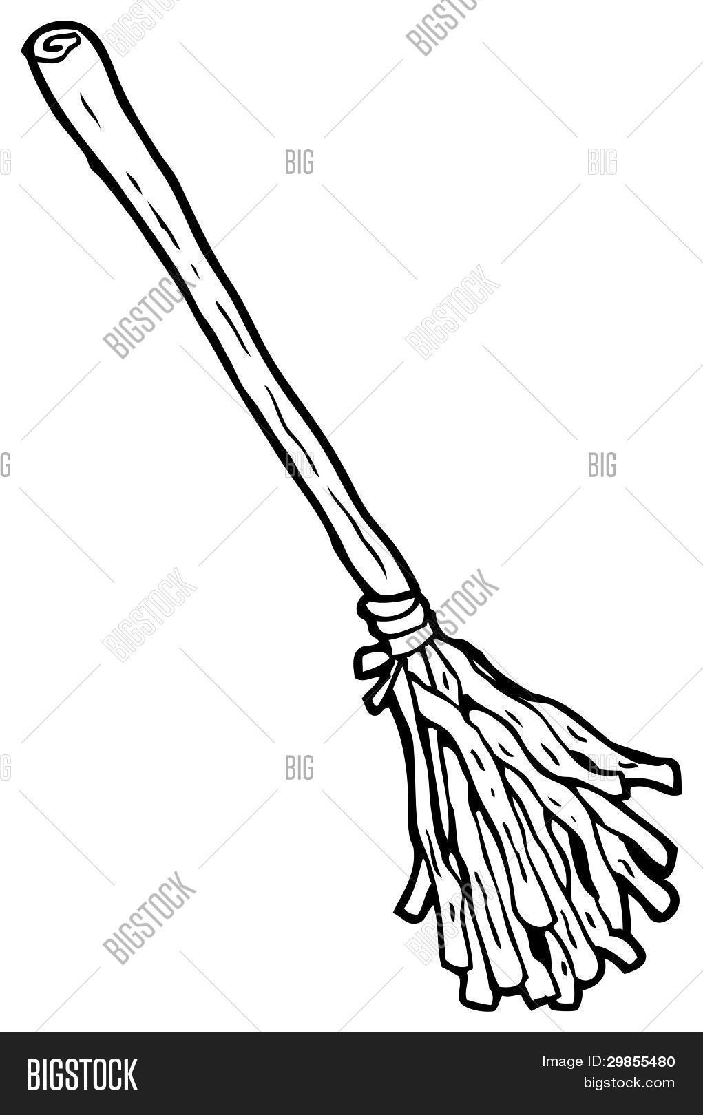 1021x1620 Witch's Broom Stick Cartoon Image Amp Photo Bigstock