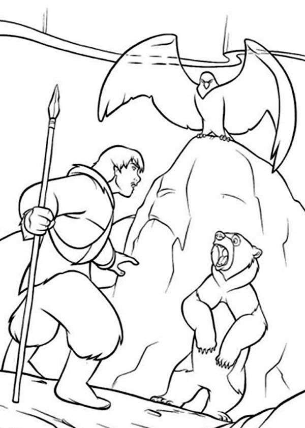600x842 Brother Bear Koda's Mother And Denahi Had A Fight Coloring Pages