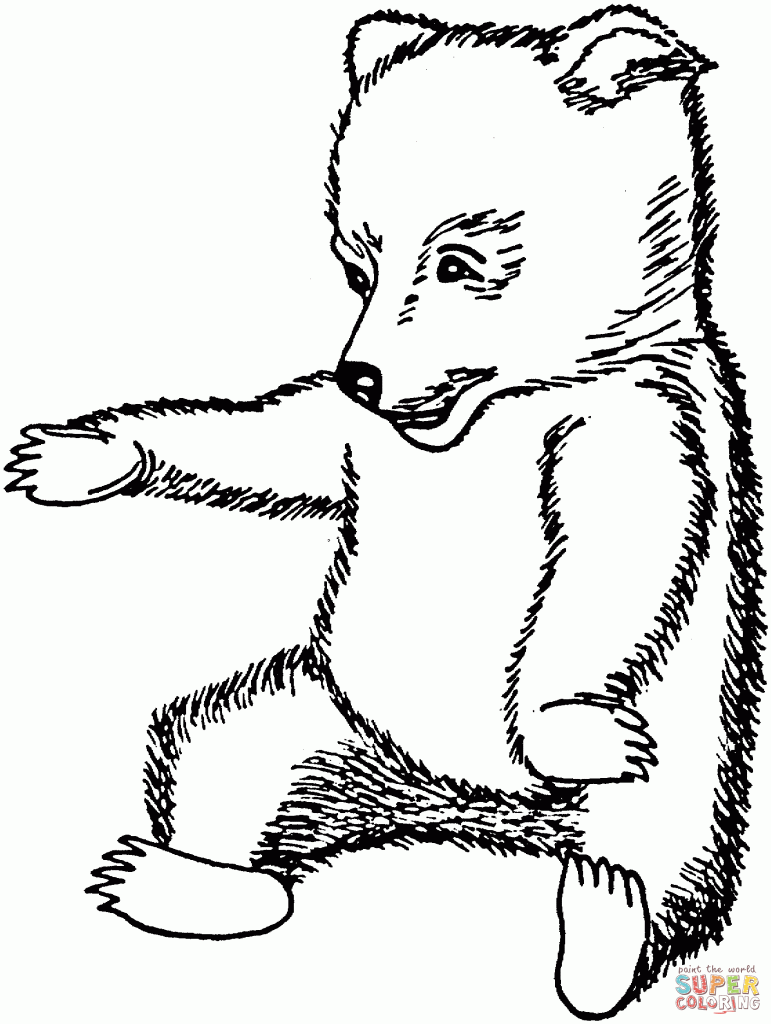 771x1024 Funny Brown Bear Cub Coloring Pages