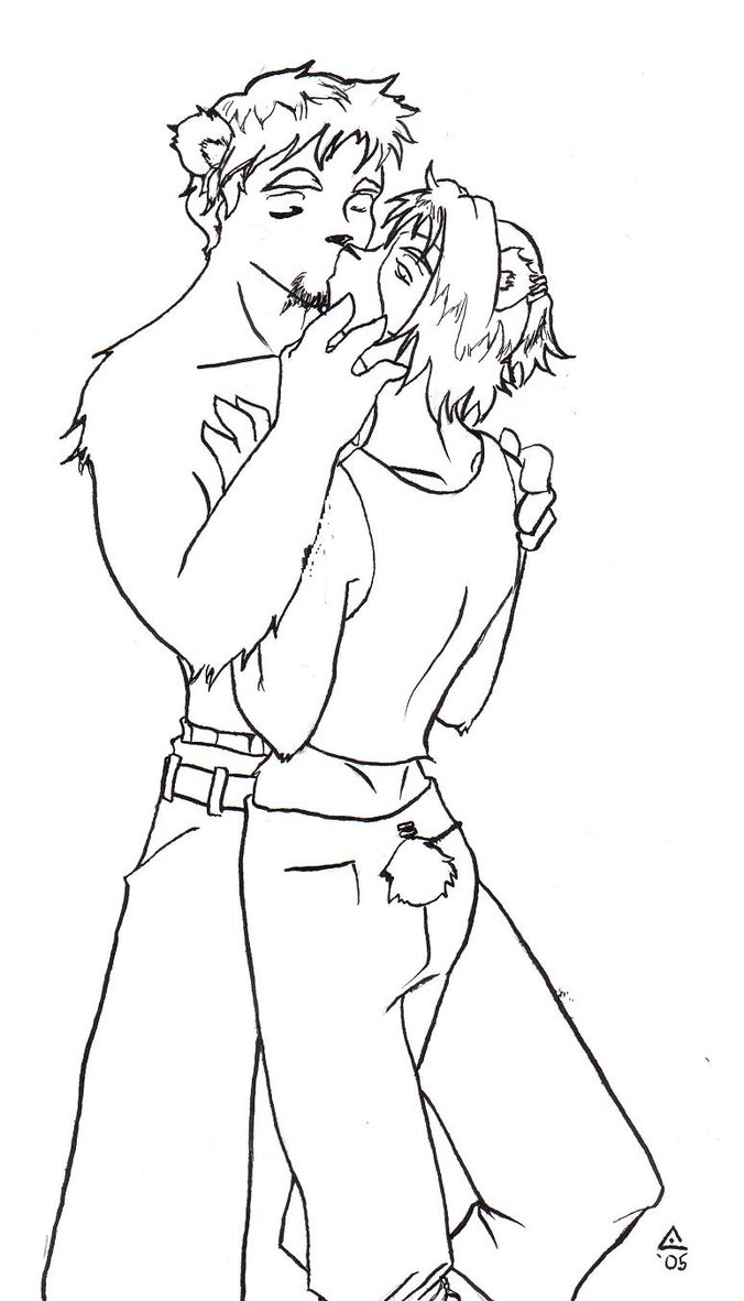 676x1182 Furry Couple By Frostydeus Line Art Couples And Bears