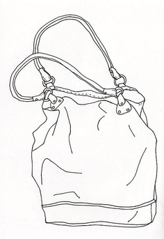 236x343 Watercolor And Ink Illustration Of A Little Handbag. Art By